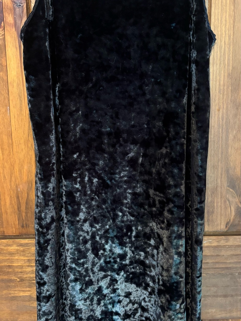 Vintage Y2K Victoria’s Secret Black Crushed Velvet Slip Dress Chemise M/L - Picture 4 of 15